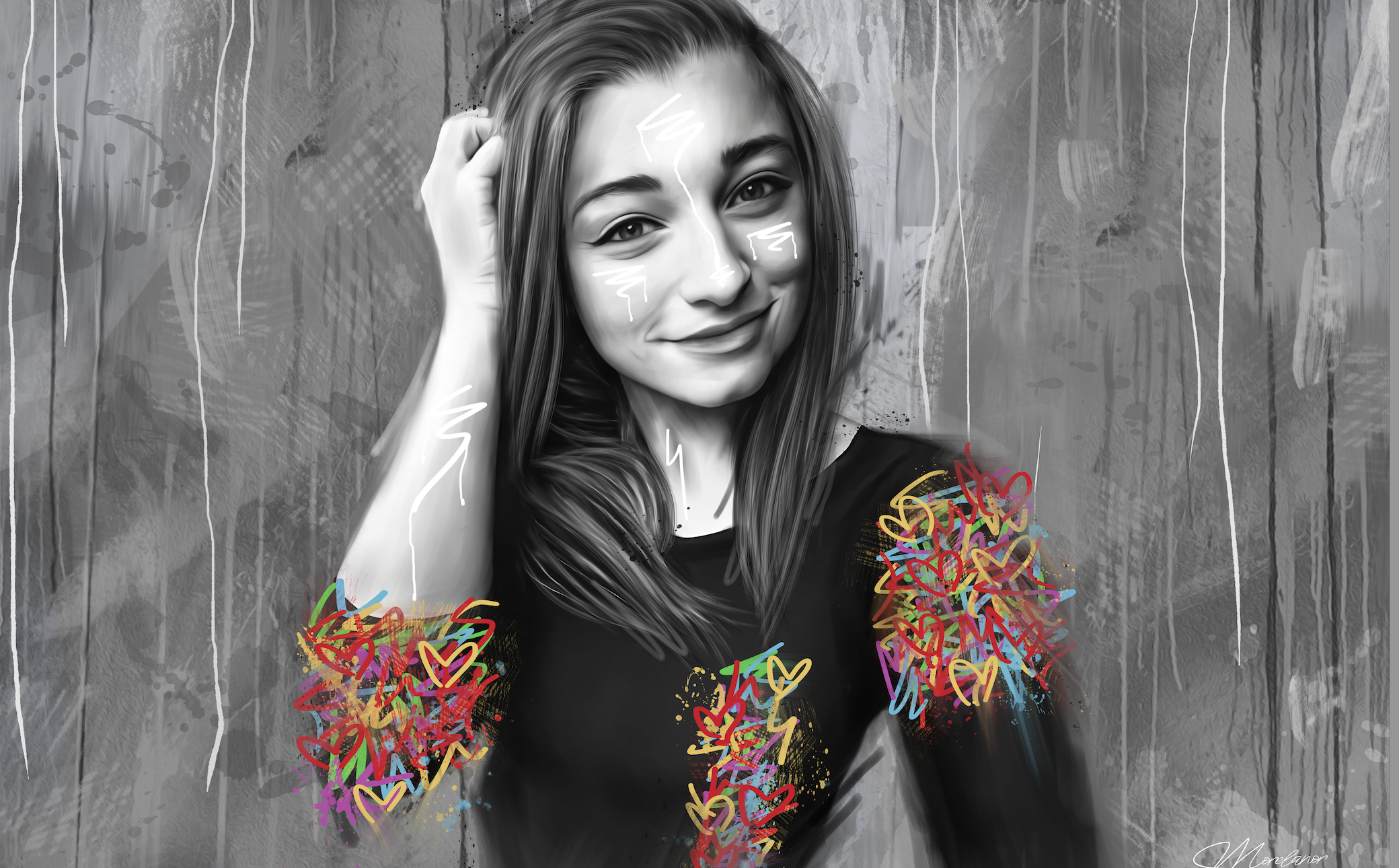 portret zeny v grafitti